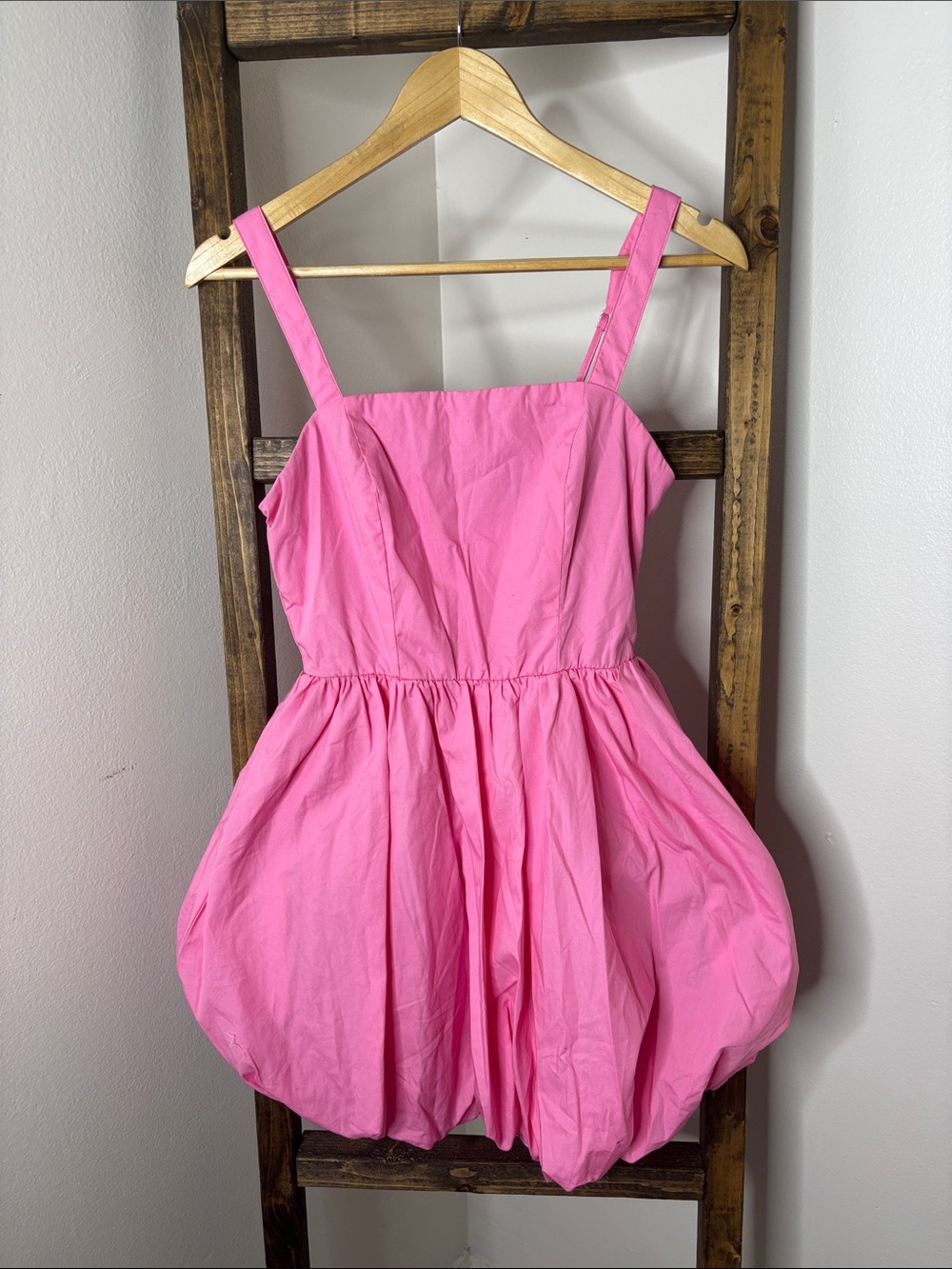 Trixxi Hot Pink Bubble Dress with Straps Size S
